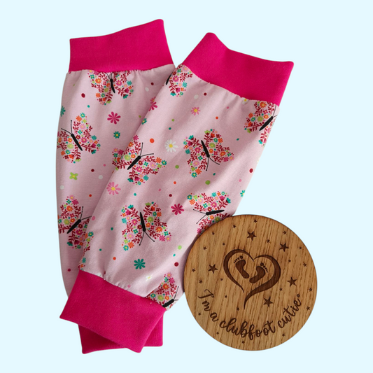 Clubfoot cast cover leg warmers - Butterflies