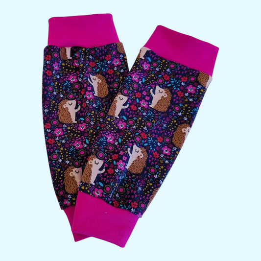 Clubfoot cast cover leg warmers - Floral Hedgehogs