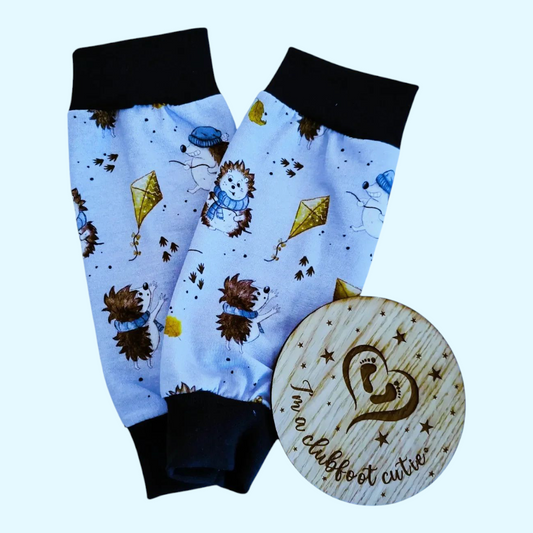 Clubfoot cast cover leg warmers - Hedgehogs & Kites