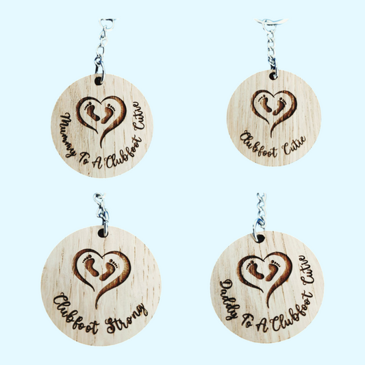 Clubfoot Keyrings Wooden