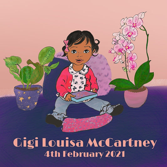 Clubfoot Personalised Prints - Girl with flowers