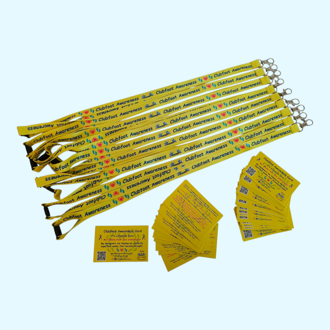 Clubfoot Awareness cards x10 plus lanyard & wallet