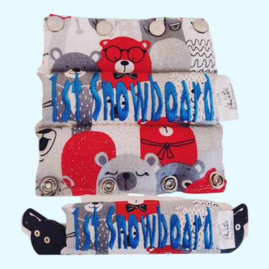 Red white grey bears