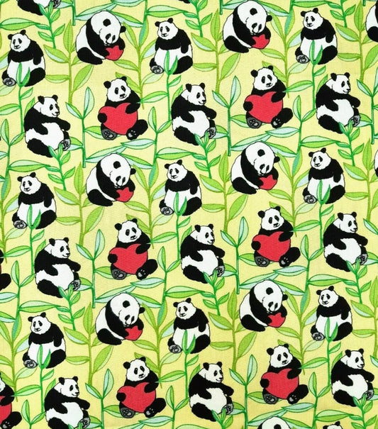 Pandas with love hearts