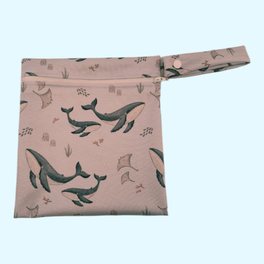 Waterproof PUL bags Whales