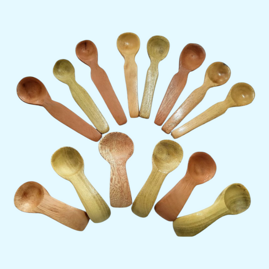 Wooden spice condiment spoons