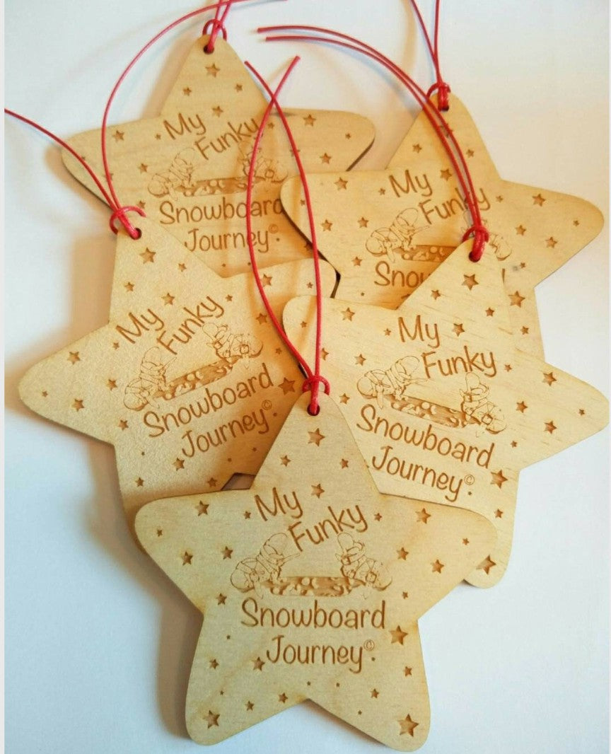 Christmas Clubfoot My Funky Snowboard star decoration