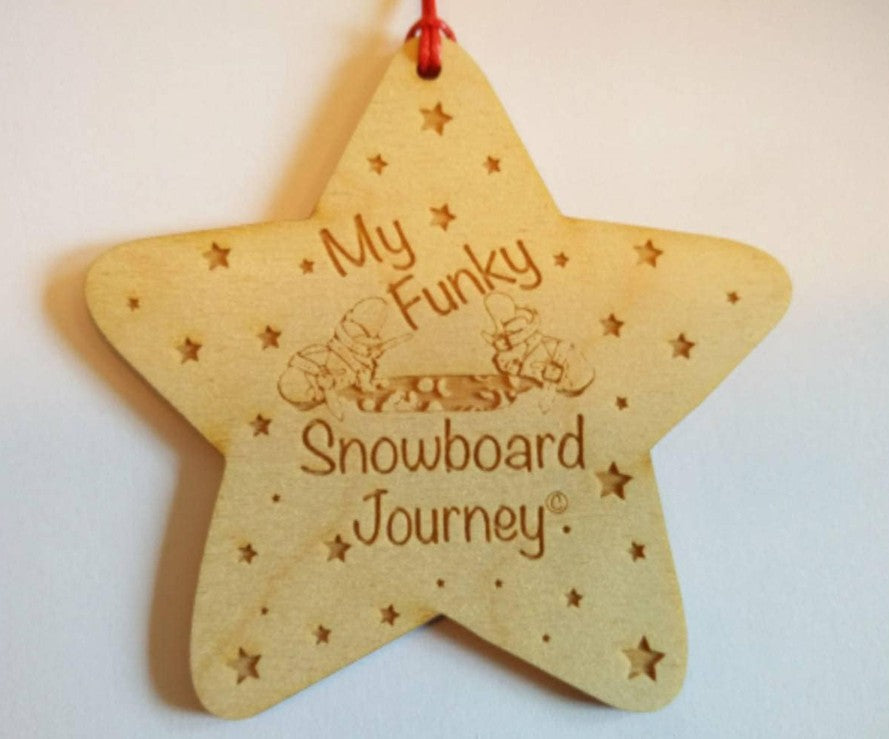 Christmas Clubfoot My Funky Snowboard star decoration