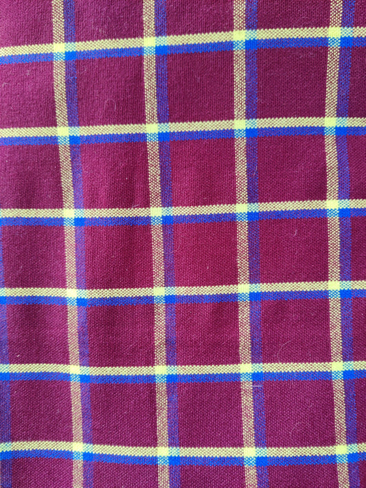 Traditional Masai Shuka Burgundy Blue Yellow