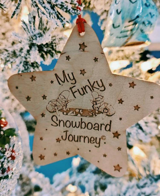 Christmas Clubfoot My Funky Snowboard star decoration