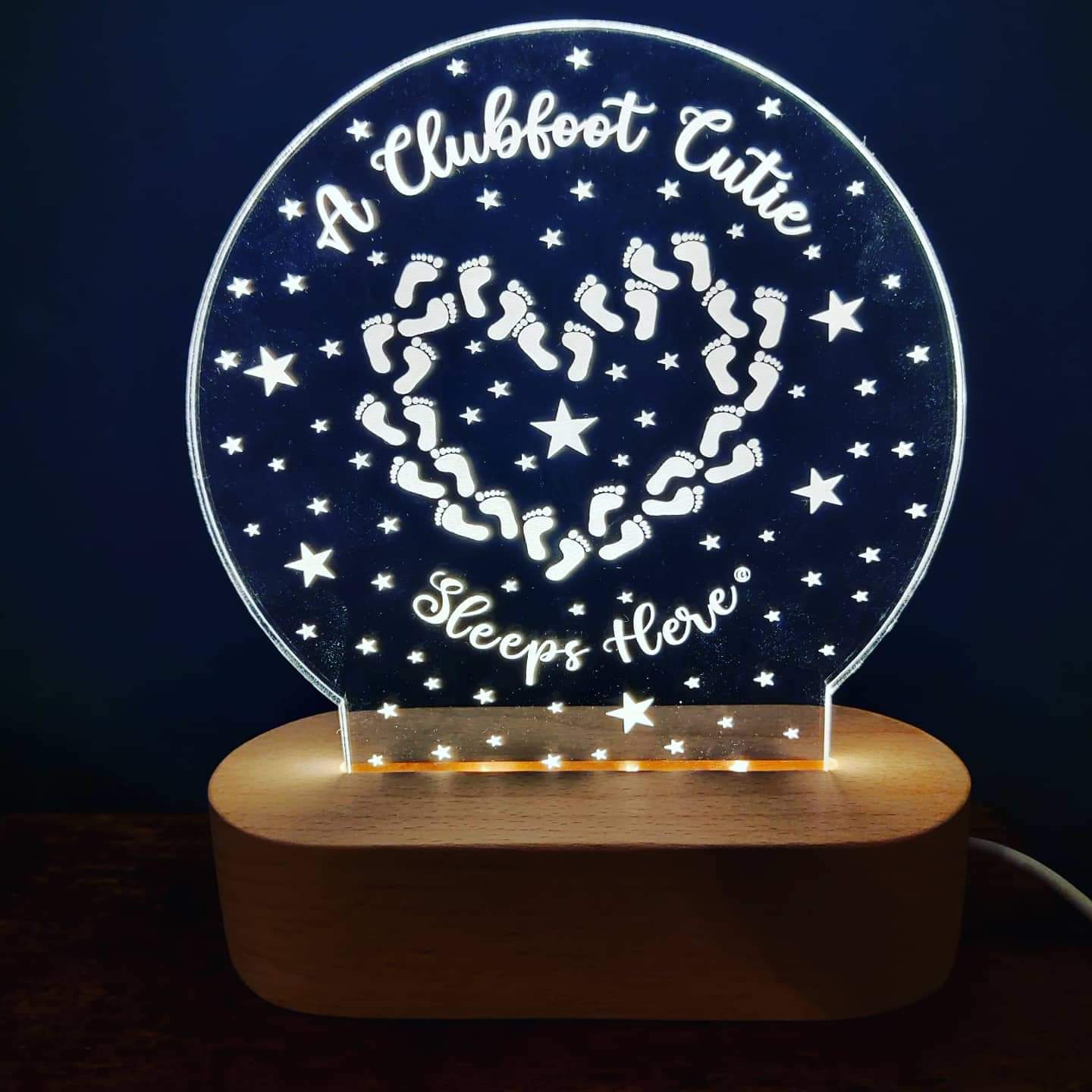 Clubfoot Night light - A Clubfoot Cutie Sleeps Here Personalised option