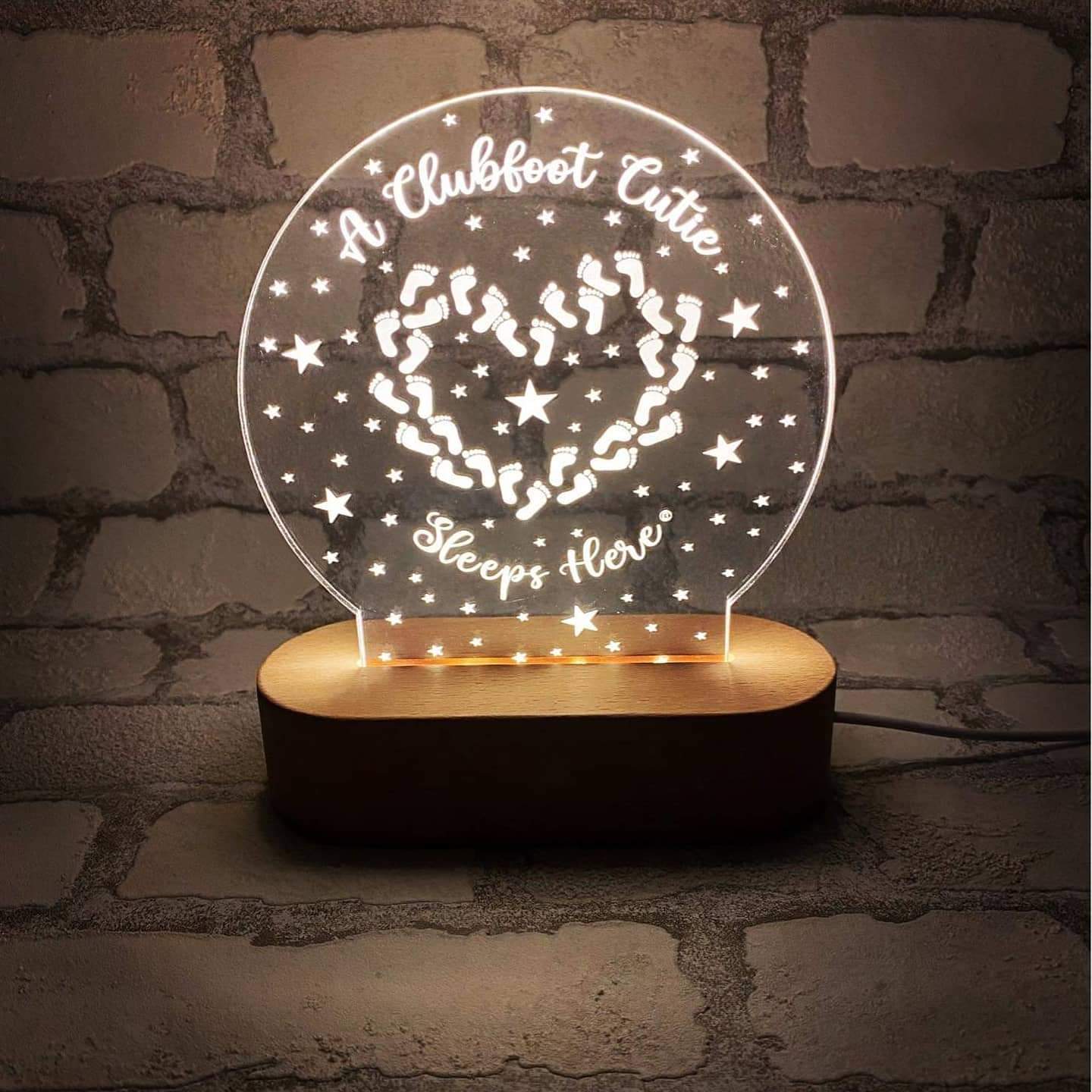 Clubfoot Night light - A Clubfoot Cutie Sleeps Here Personalised option