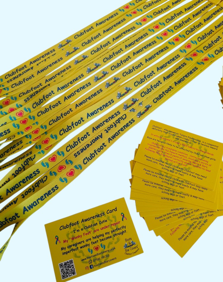Clubfoot Awareness cards x10 plus lanyard & wallet