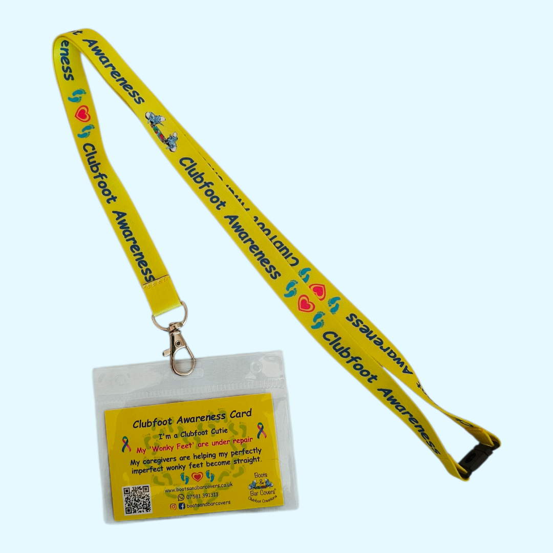 Clubfoot Awareness cards x10 plus lanyard & wallet