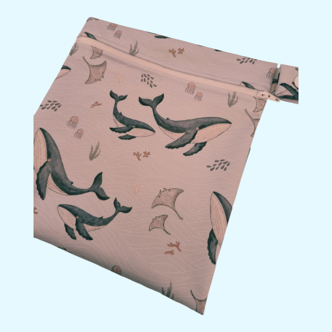 Waterproof PUL bags Whales