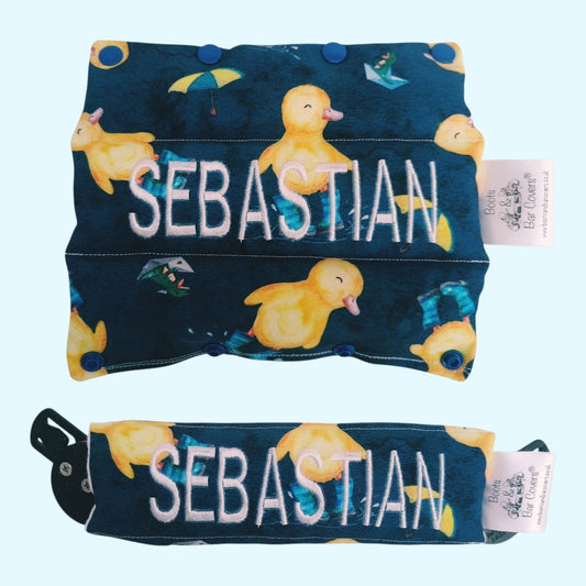 Ducks in wellies soft shell fabric