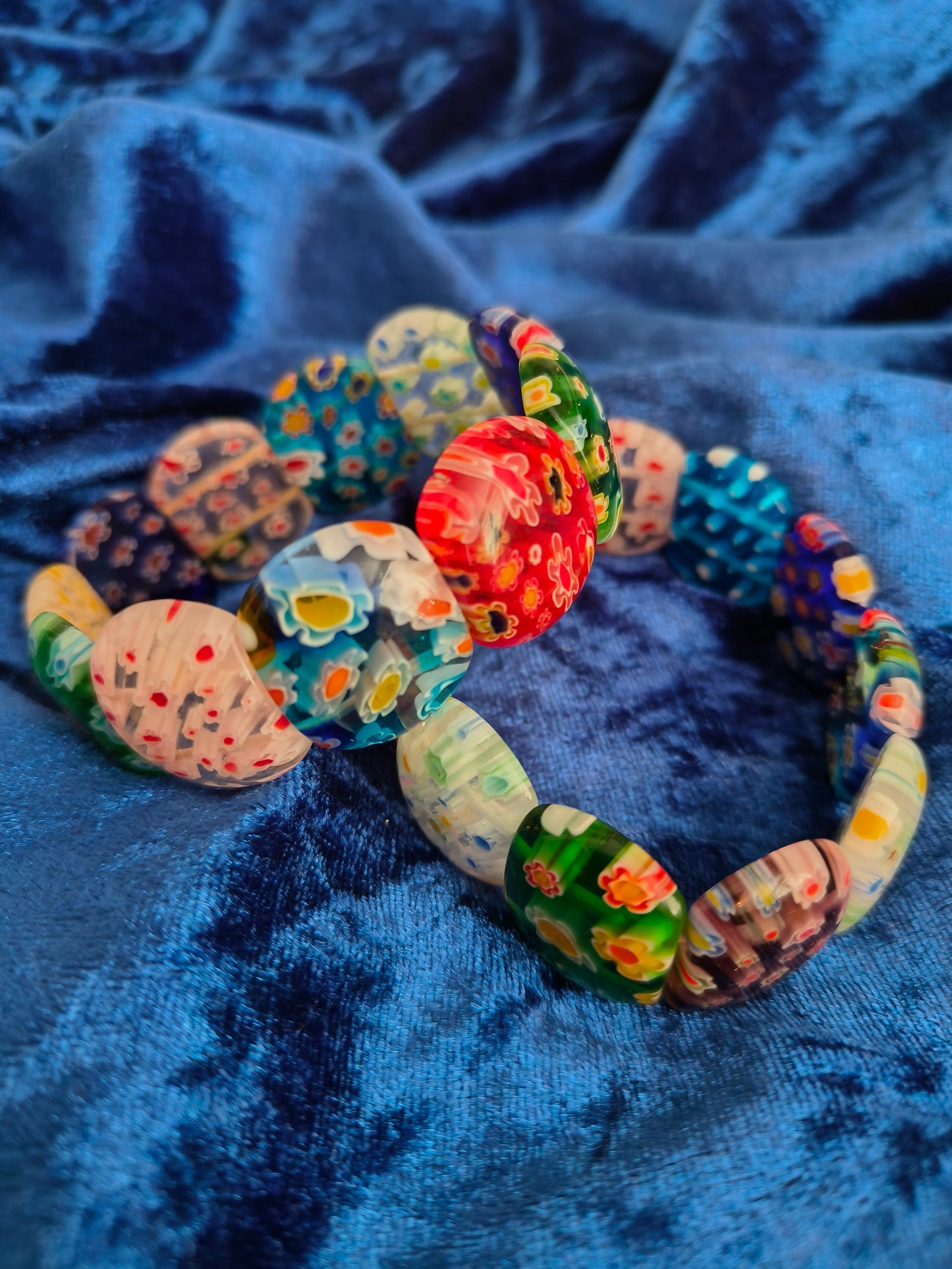 Italian Millefiori glass bead bracelet