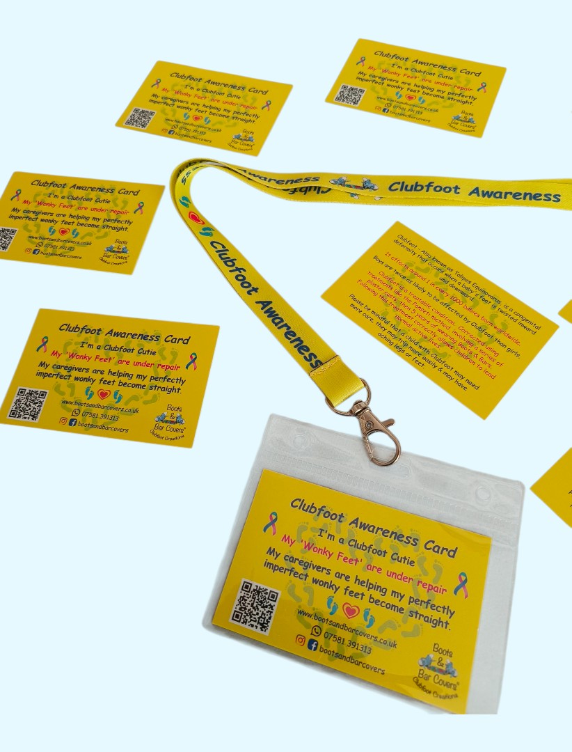 Clubfoot Awareness cards x10 plus lanyard & wallet