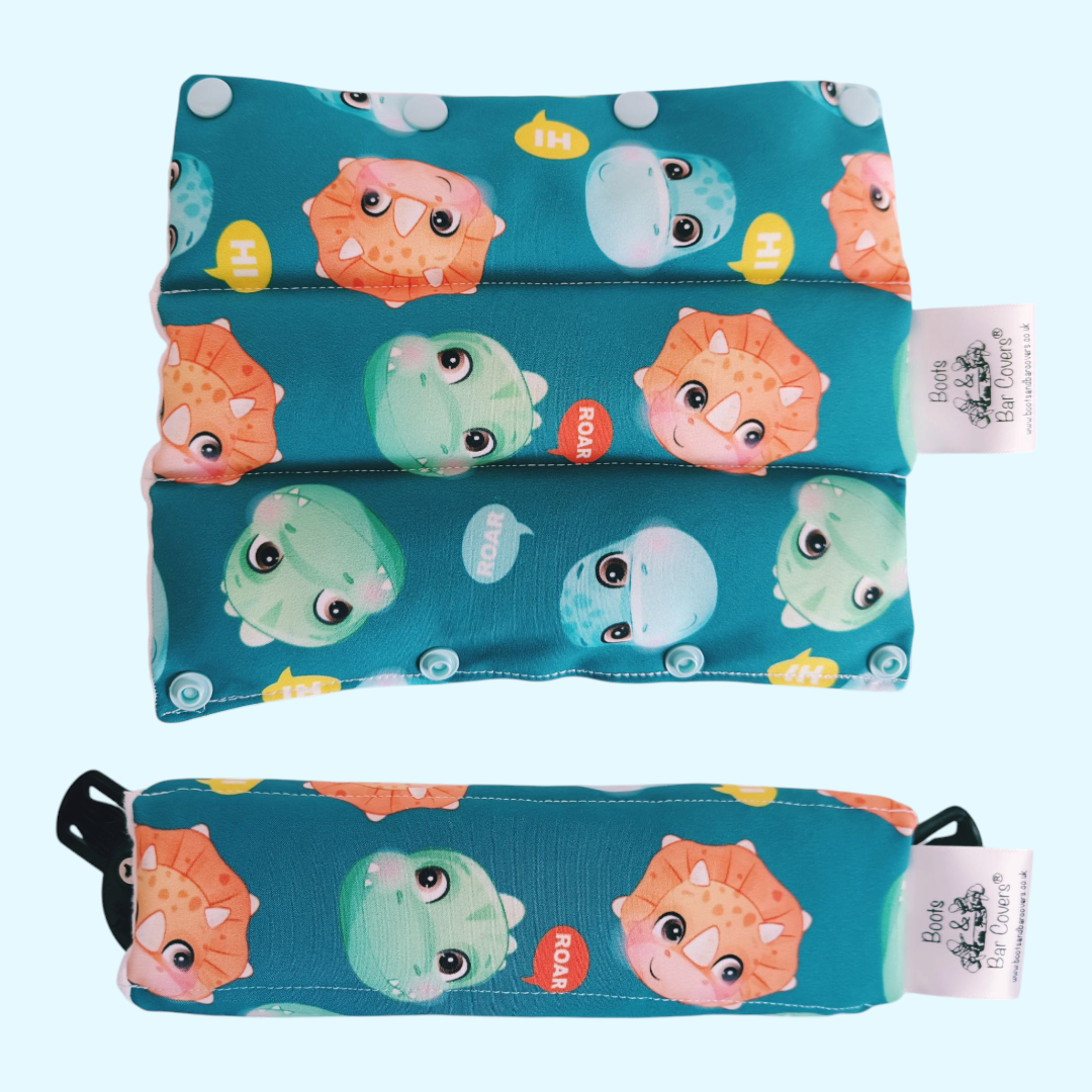 Dino faces soft shell fabric