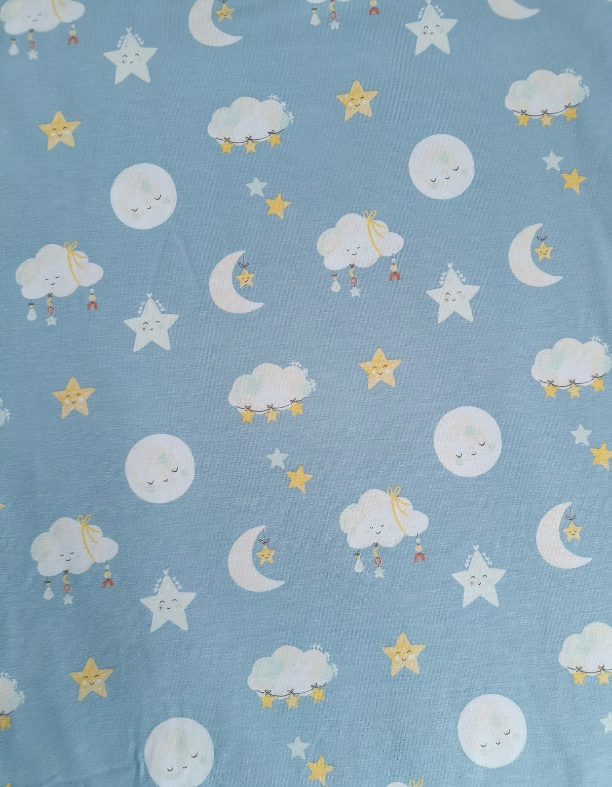Clubfoot cast cover leg warmers - Moon & stars on blue