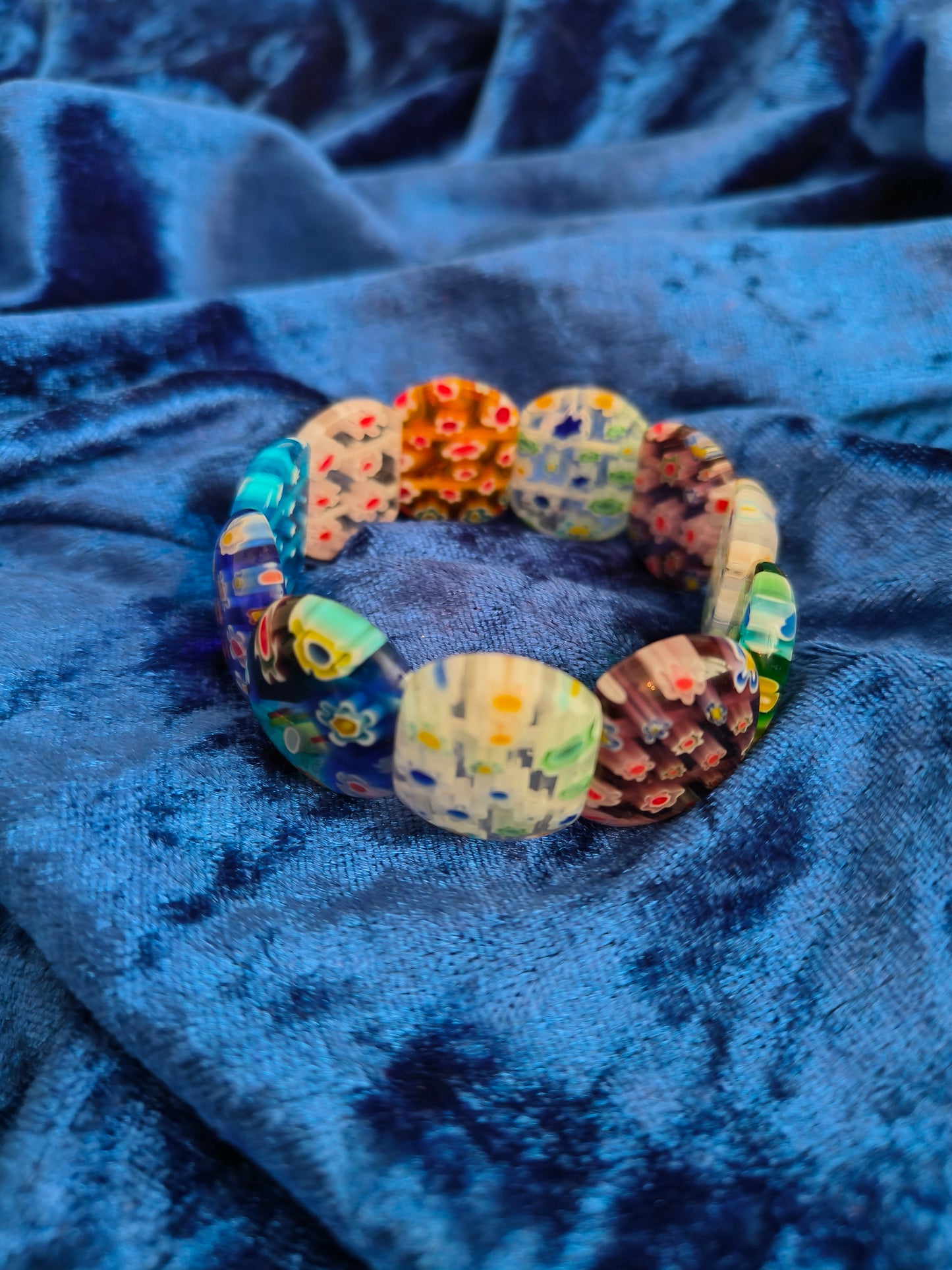 Italian Millefiori glass bead bracelet
