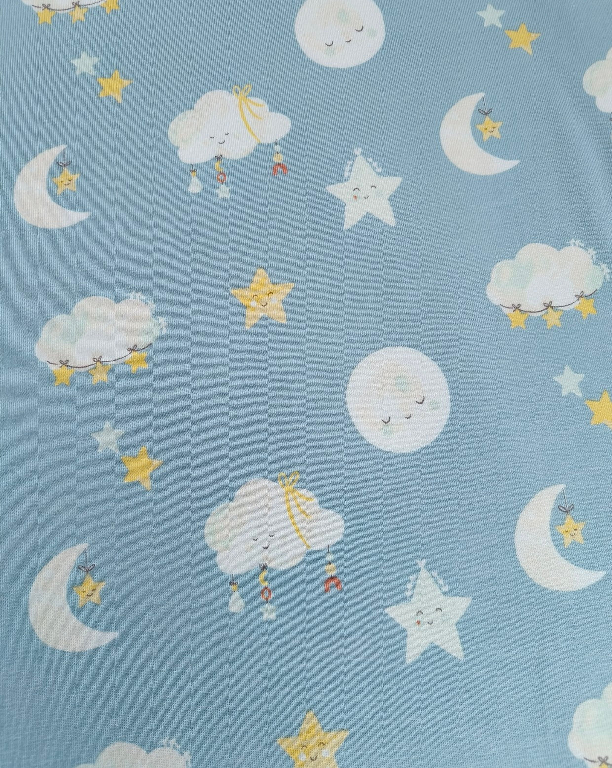 Clubfoot cast cover leg warmers - Moon & stars on blue