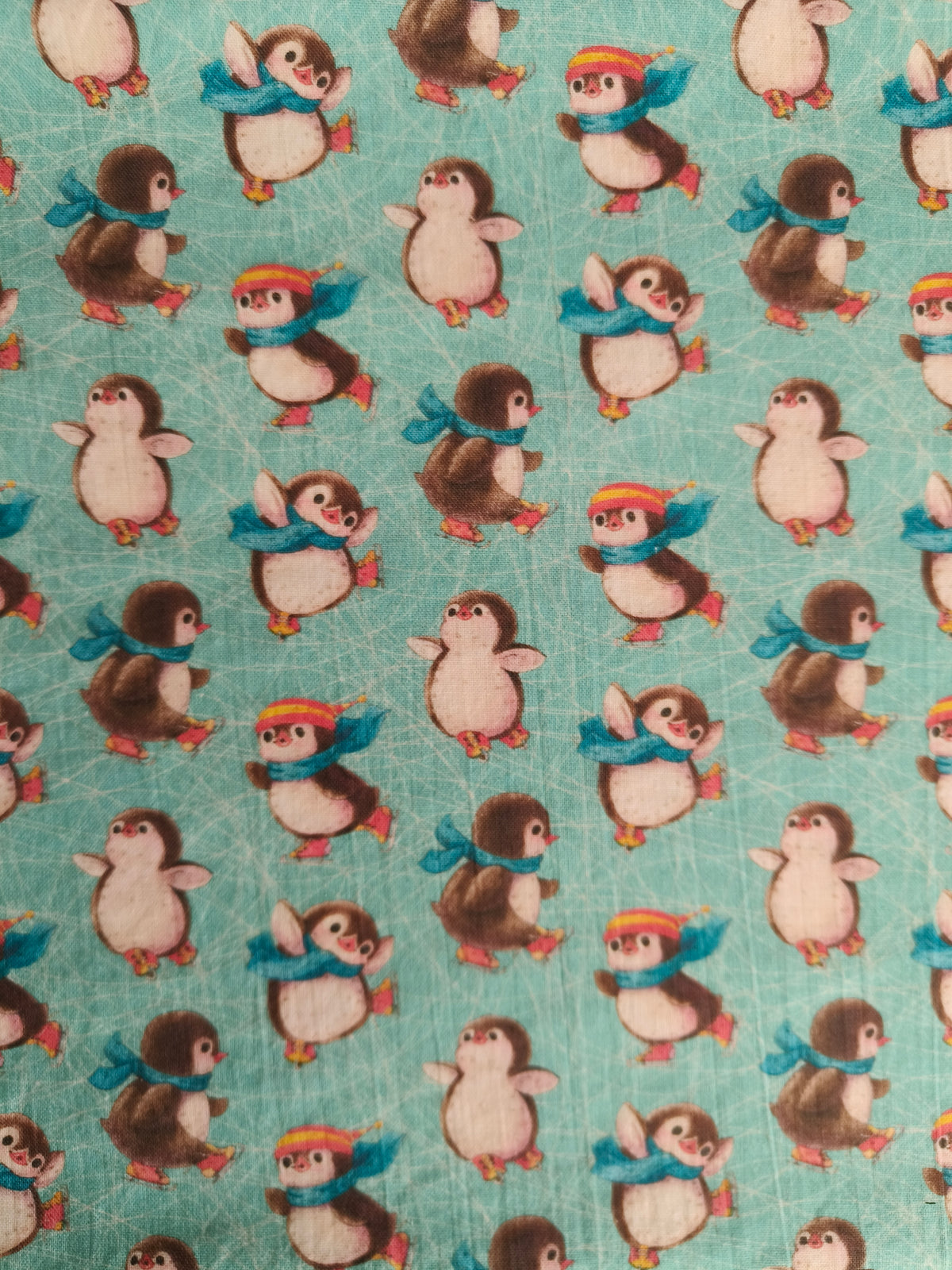 Christmas skating penguins