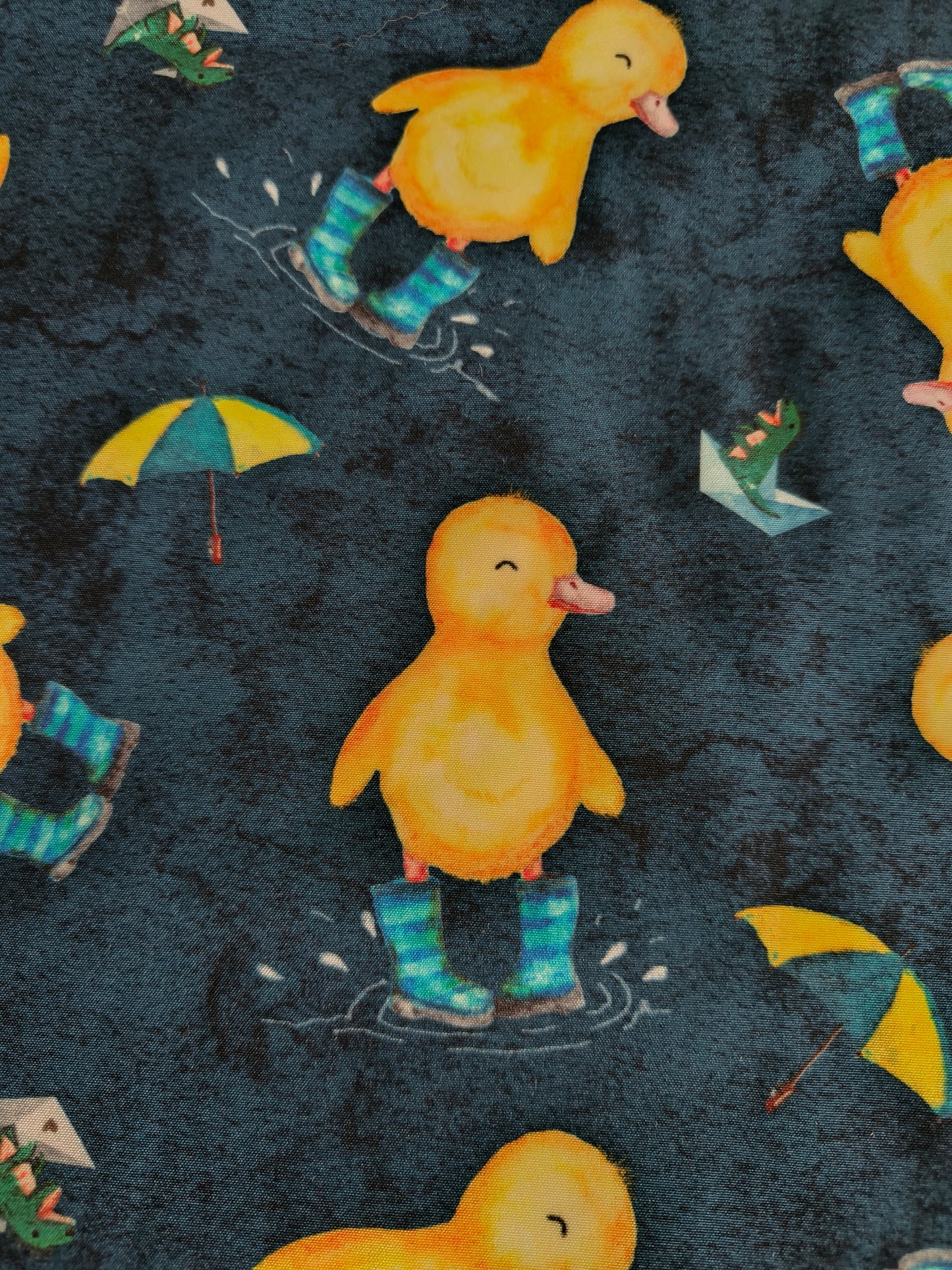 Ducks in wellies soft shell fabric