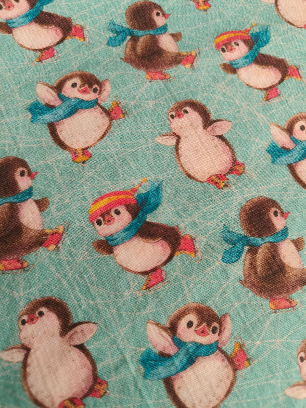 Christmas skating penguins