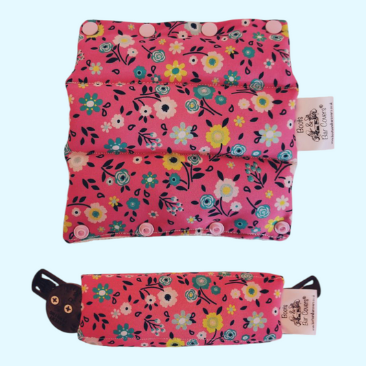 Pink flowers soft shell fabric