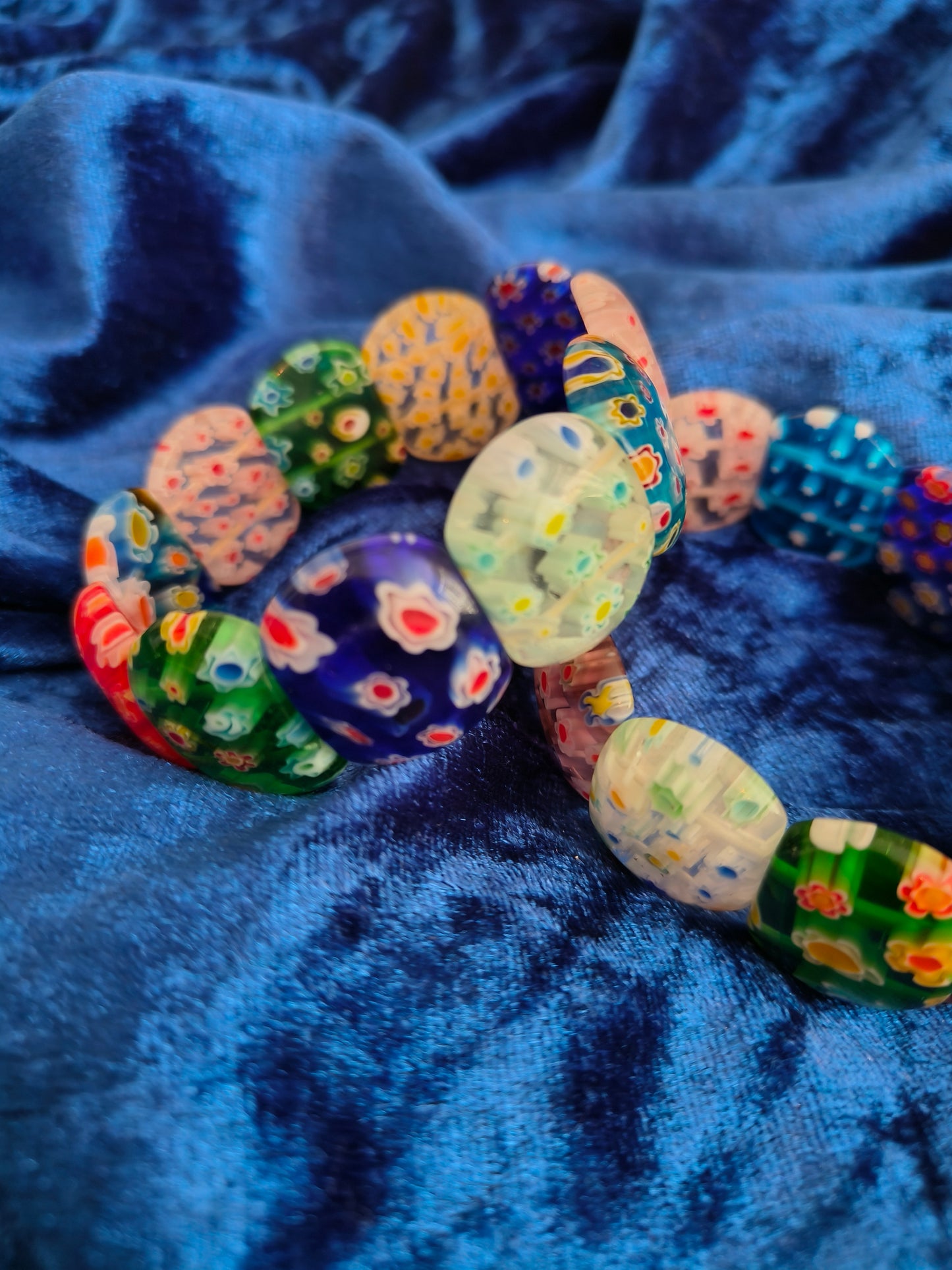 Italian Millefiori glass bead bracelet